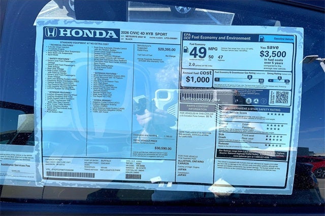 2026 Honda Civic Hybrid Sport