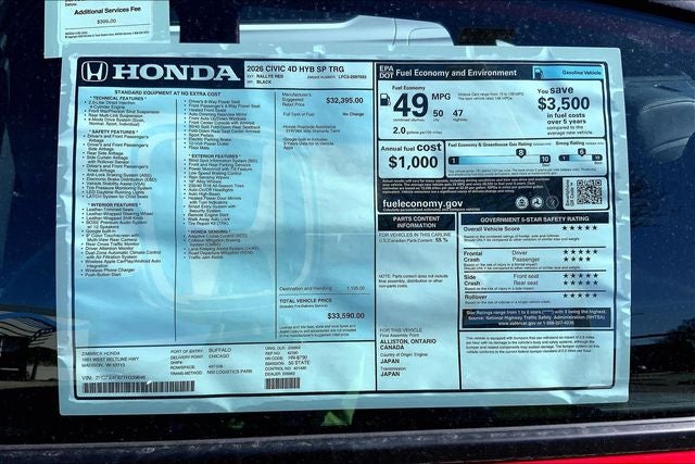 2026 Honda Civic Hybrid Sport Touring