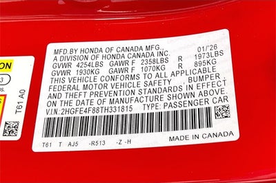 2026 Honda Civic Hybrid Sport Touring