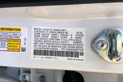 2026 Honda Civic Hybrid Sport Touring InStock