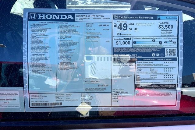 2026 Honda Civic Hybrid Sport Touring