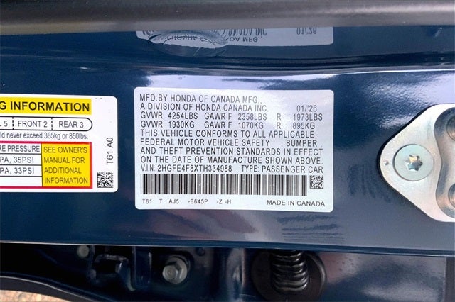 2026 Honda Civic Hybrid Sport Touring