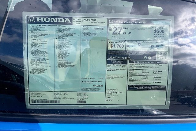 2027 Honda HR-V Sport InStock