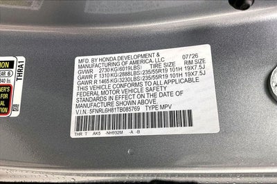 2026 Honda Odyssey Touring InStock