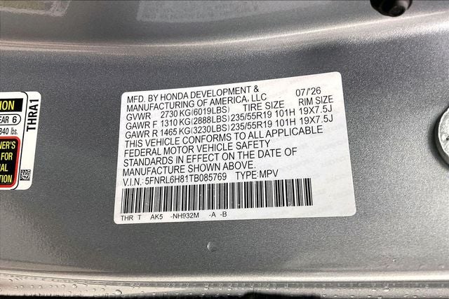 2026 Honda Odyssey Touring InStock