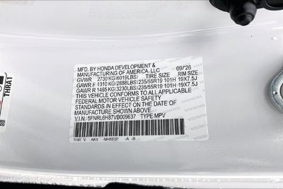 2027 Honda Odyssey Touring InStock