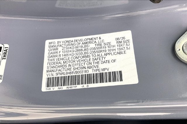 2027 Honda Odyssey Touring InStock