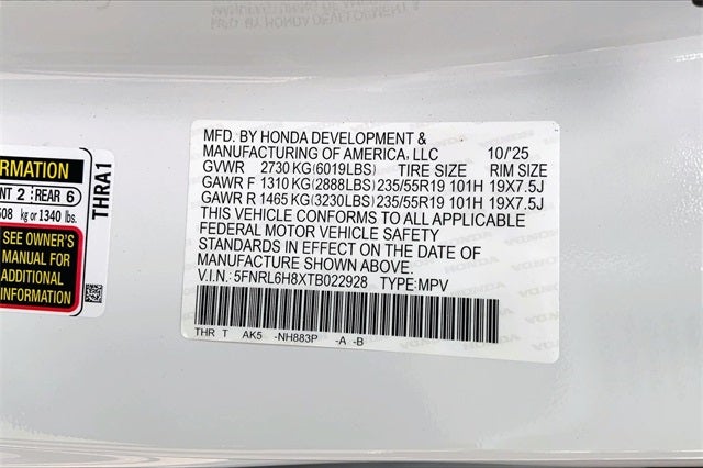 2026 Honda Odyssey Touring