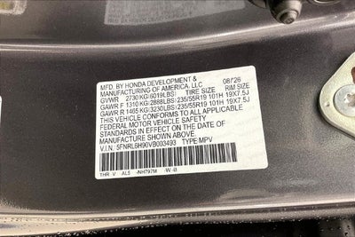 2027 Honda Odyssey Elite InStock