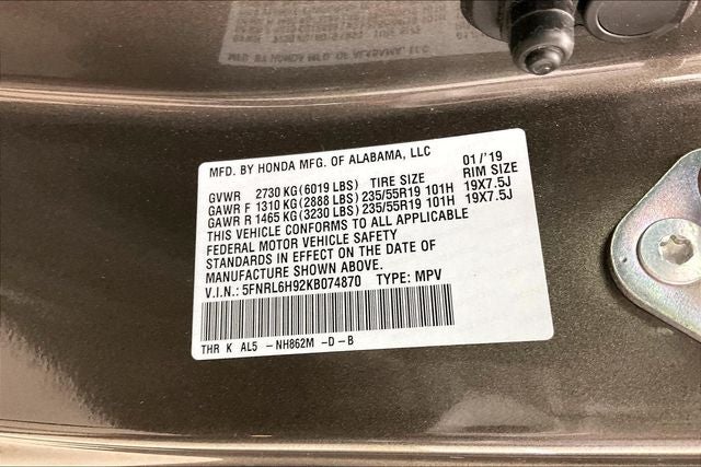 2019 Honda Odyssey Elite