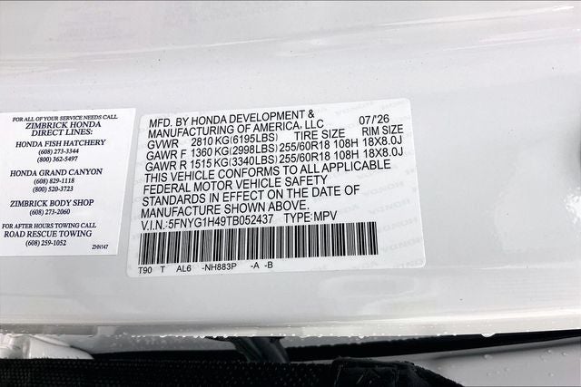 2026 Honda Pilot EX-L InStock