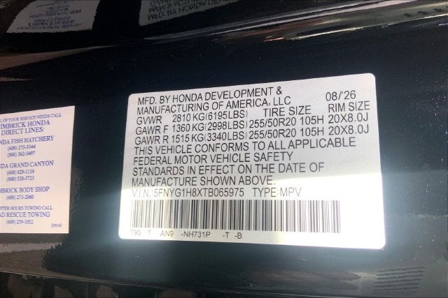 2026 Honda Pilot Elite InStock