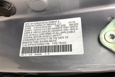 2023 Honda Ridgeline RTL