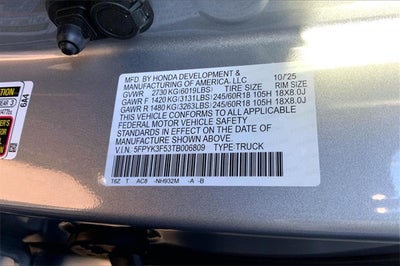 2026 Honda Ridgeline RTL