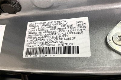 2026 Honda Ridgeline RTL