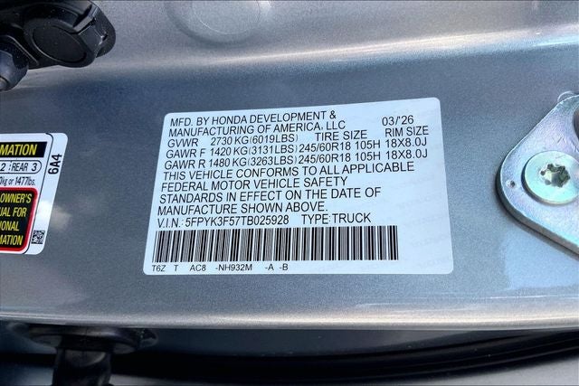 2026 Honda Ridgeline RTL