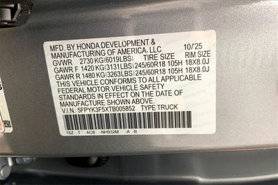 2026 Honda Ridgeline RTL