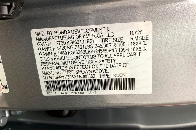 2026 Honda Ridgeline RTL