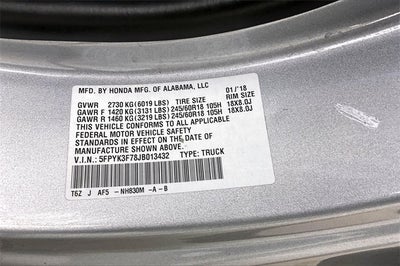 2018 Honda Ridgeline RTL-E