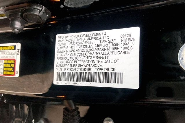 2026 Honda Ridgeline Black Edition InStock