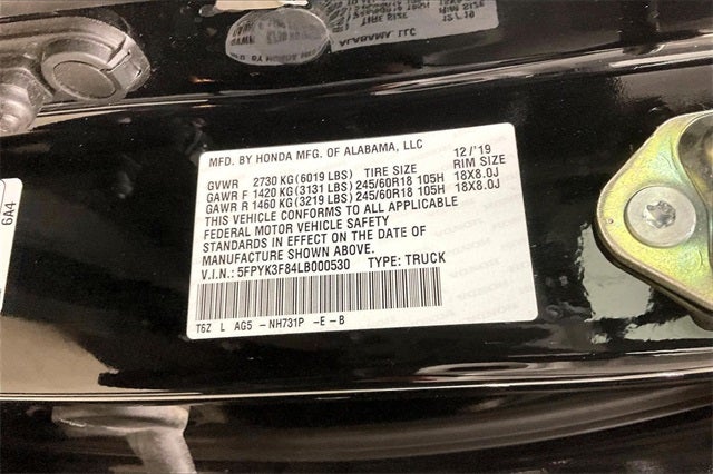 2020 Honda Ridgeline Black Edition