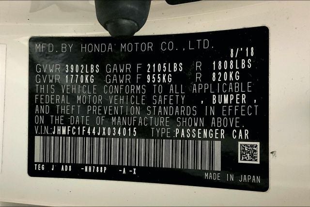 2018 Honda Civic EX-T w/Honda Sensing