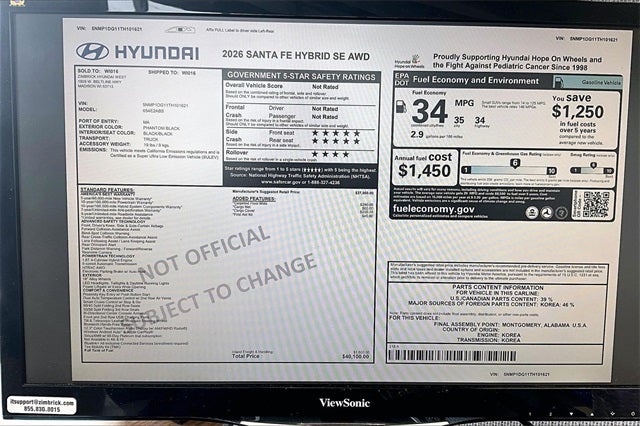 2026 Hyundai Santa Fe Hybrid SE