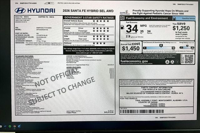 2026 Hyundai Santa Fe Hybrid SEL