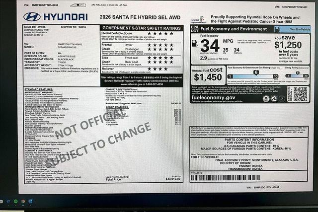 2026 Hyundai Santa Fe Hybrid SEL