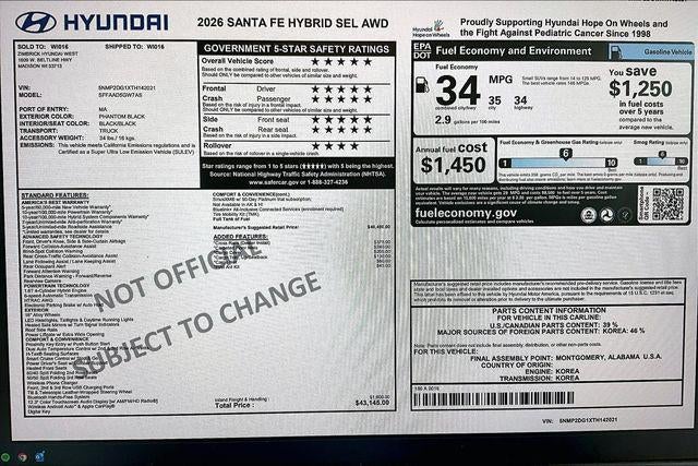 2026 Hyundai Santa Fe Hybrid SEL