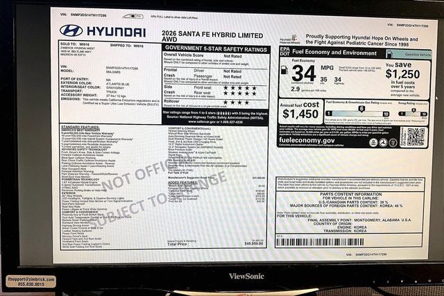 2026 Hyundai Santa Fe Hybrid Limited