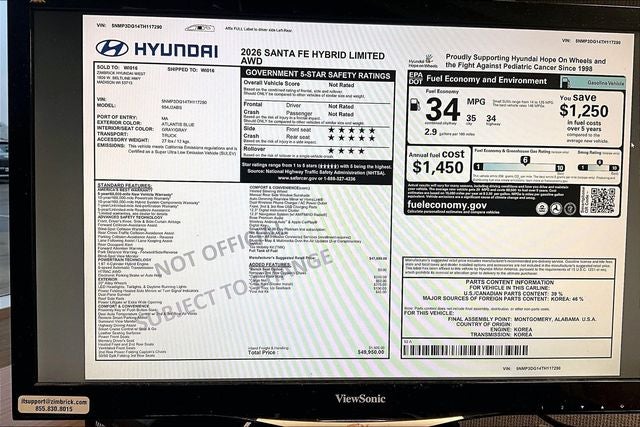 2026 Hyundai Santa Fe Hybrid Limited