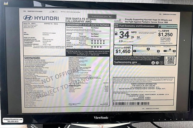 2026 Hyundai Santa Fe Hybrid Calligraphy