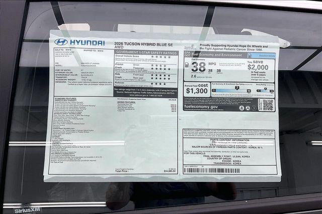 2026 Hyundai Tucson Hybrid Blue