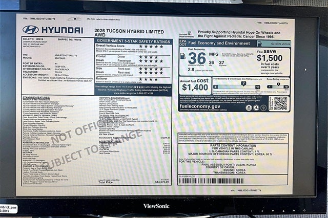 2026 Hyundai Tucson Hybrid Limited