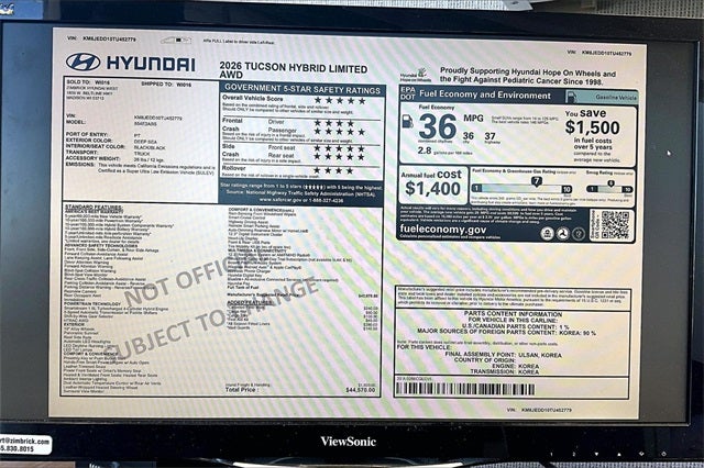 2026 Hyundai Tucson Hybrid Limited
