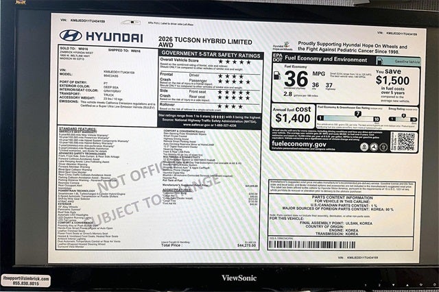 2026 Hyundai Tucson Hybrid Limited