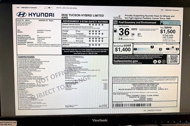 2026 Hyundai Tucson Hybrid Limited