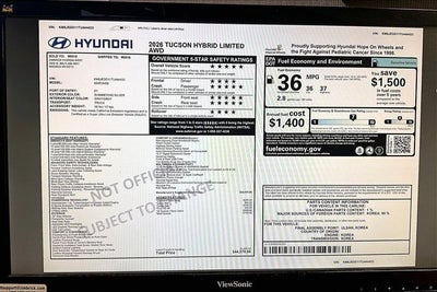 2026 Hyundai Tucson Hybrid Limited