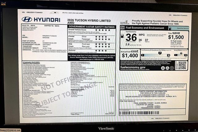 2026 Hyundai Tucson Hybrid Limited