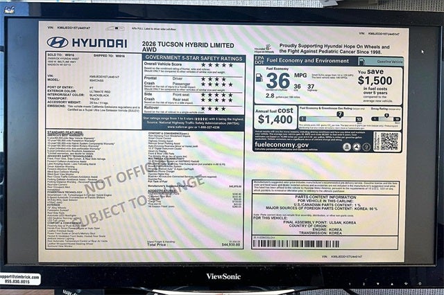 2026 Hyundai Tucson Hybrid Limited
