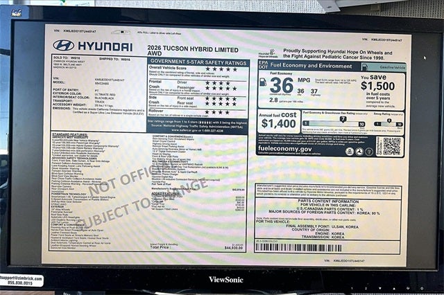 2026 Hyundai Tucson Hybrid Limited