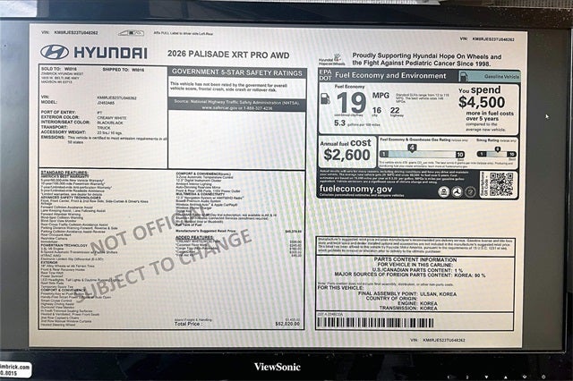 2026 Hyundai Palisade XRT Pro