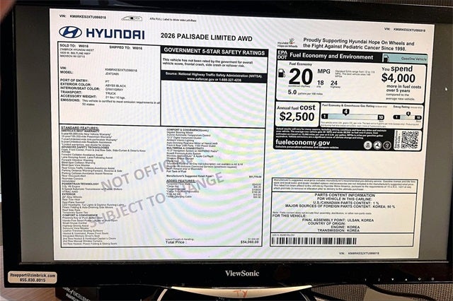 2026 Hyundai Palisade Limited AWD