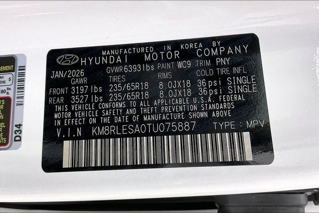 2026 Hyundai Palisade Hybrid SEL 7P