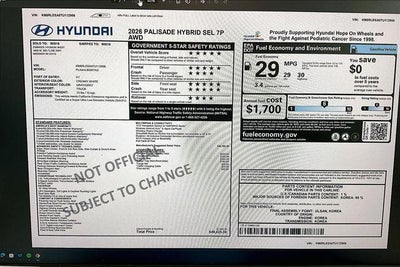 2026 Hyundai Palisade Hybrid SEL 7P