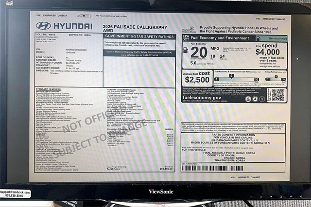 2026 Hyundai Palisade Calligraphy AWD