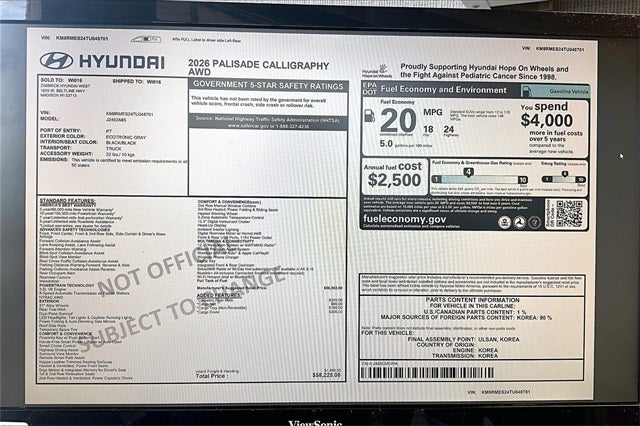 2026 Hyundai Palisade Calligraphy AWD