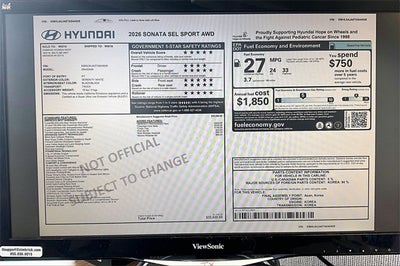 2026 Hyundai Sonata SEL Sport
