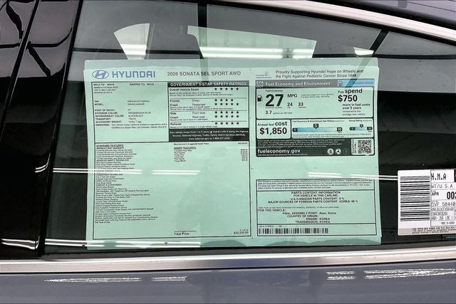 2026 Hyundai Sonata SEL Sport